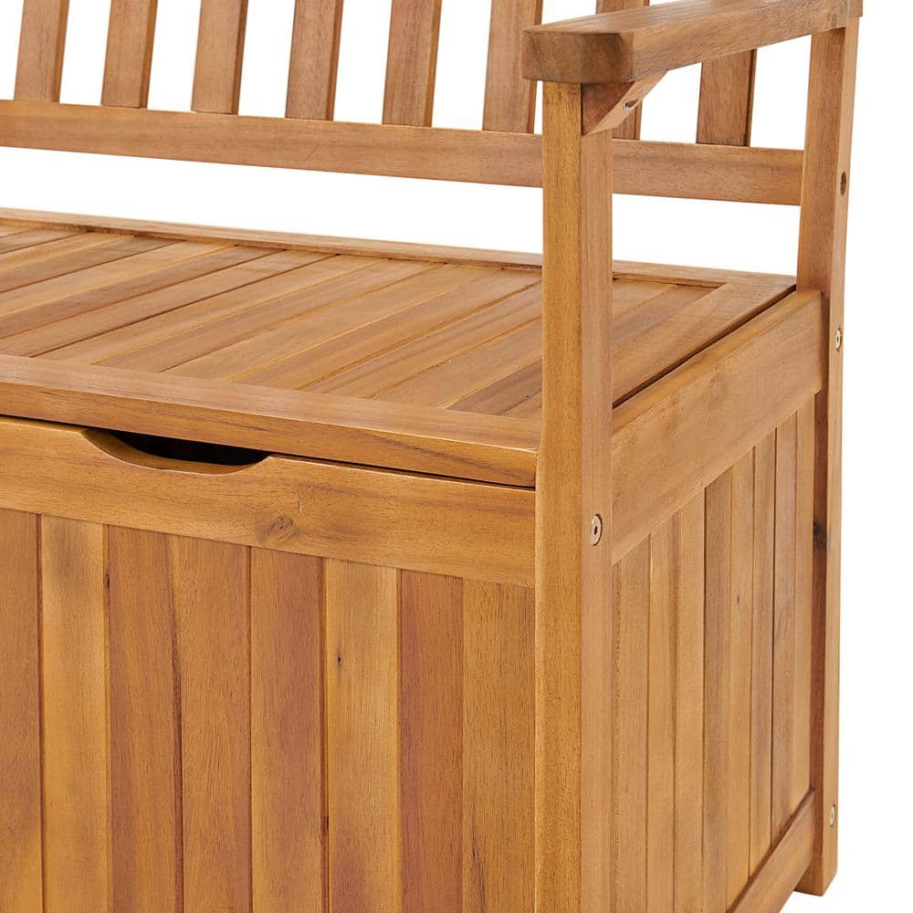 Londonderry 47" Acacia Wood Outdoor Storage Bench