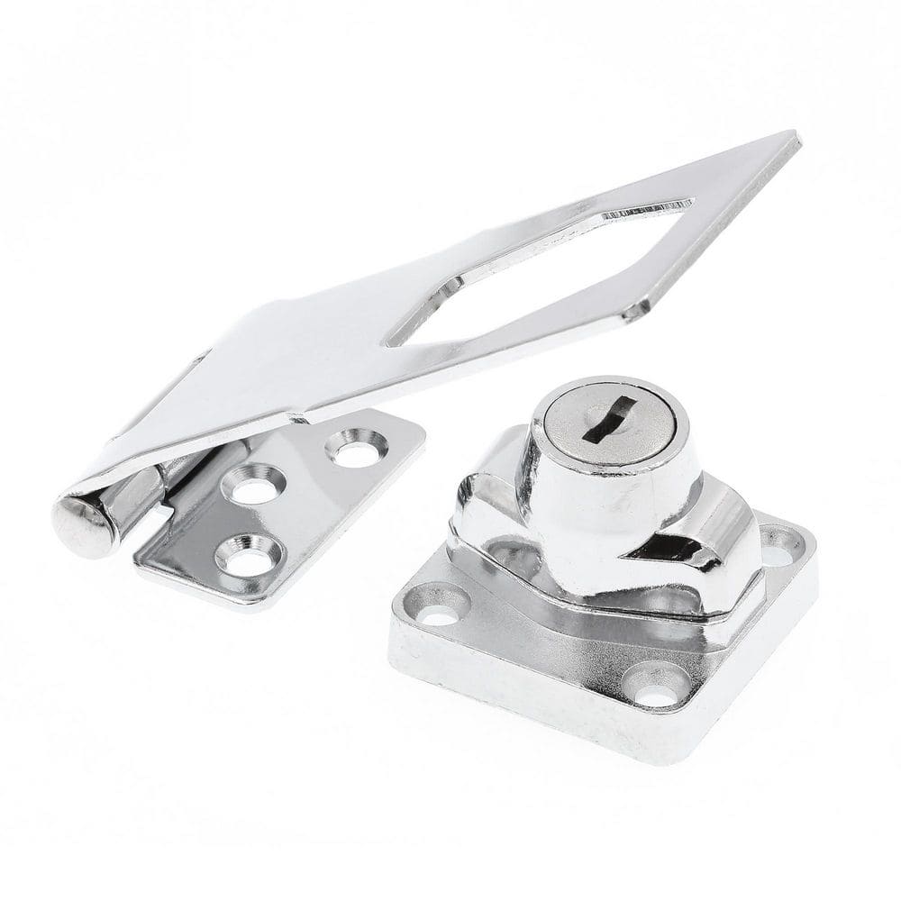 Door and Gate Safety Hasp Hinge Latch with Keyed Twist Knob Lock 3-3/4 inch with Screws Chrome (Single Pack) price history on PriceWatchPro
