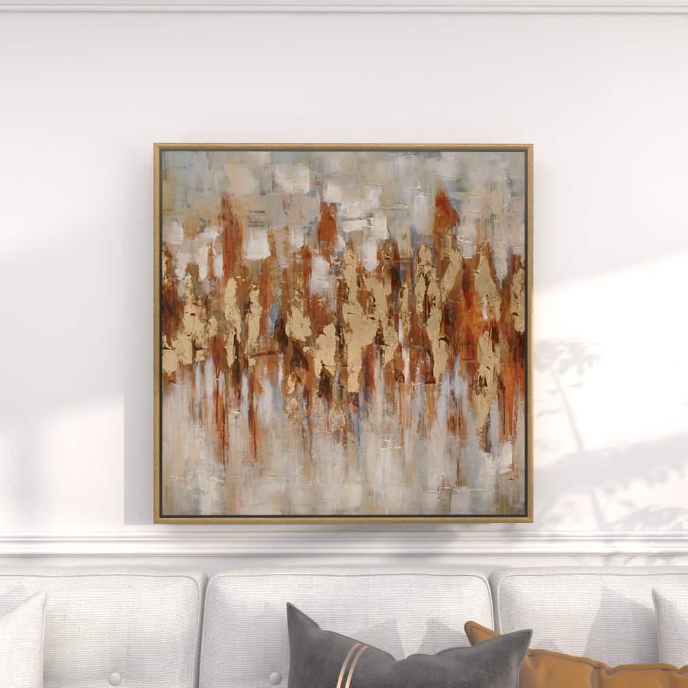 Motivational Abstract Quote Canvas Art for Kids' Nursery, 39" Gold Frame