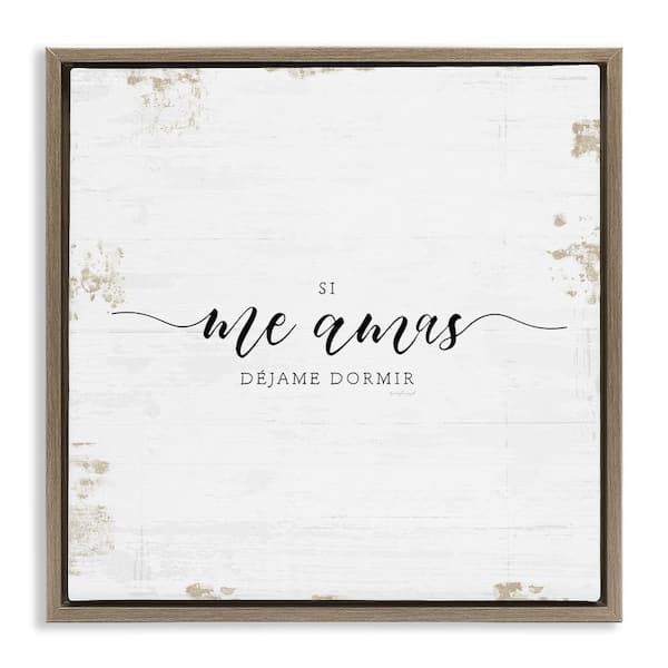 Stupell Industries Let Me Sleep by Jennifer Pugh Brown Floater Frame Typography Graphic Art Print 25 in. x 25 in.