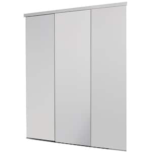 96 in. x 84 in. Smooth Flush Solid Core Primed MDF Interior Closet Sliding Door with Matching Trim
