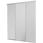 84 in. x 80 in. Smooth Flush White Solid Core MDF Interior Closet Sliding Door with Chrome Trim