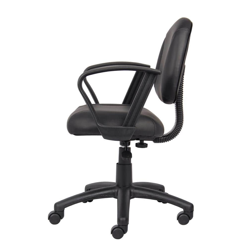 Black LeatherPlus Ergonomic Task Chair with Fixed Arms
