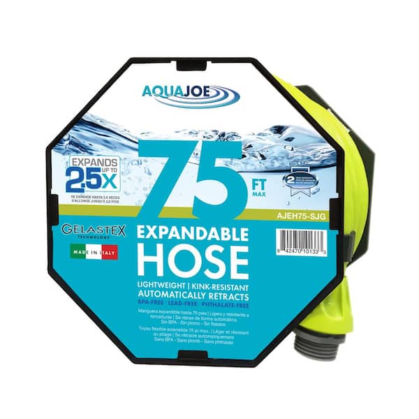 Sun Joe Aqua Joe 3/4 in. x 75 ft. Expandable Lightweight Kink-Free Hose, Lead-free, BPA-free