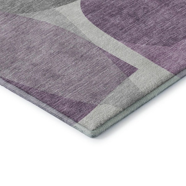 Mayfield Premium Machine Washable Abstract AMF2121 Purple 8 ft. x 10 ft. Area Rug