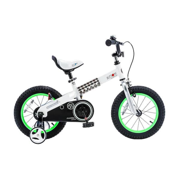 Royalbaby Buttons Kid's Bike, Boy's Bikes and Girl's Bikes with Training Wheels, 16 in. Wheels in Green