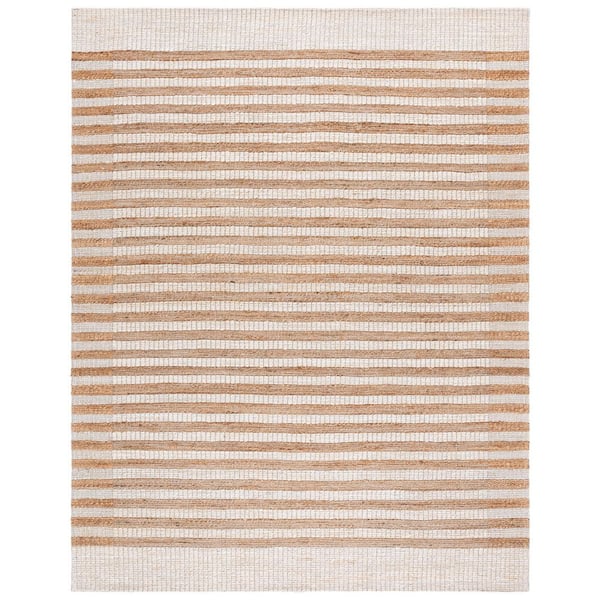 Natural Fiber 9 ft. x 12 ft. Natural/Ivory Striped Area Rug
