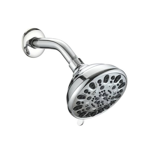 Unbranded 7-Spray Pattern 4.72 in. Single Wall Mount Fixed Shower Head in Chrome