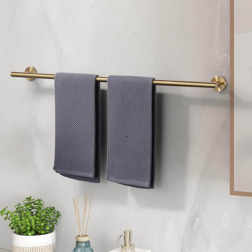 Brushed Gold Stainless Steel 32" Wall Mounted Double Towel Bar