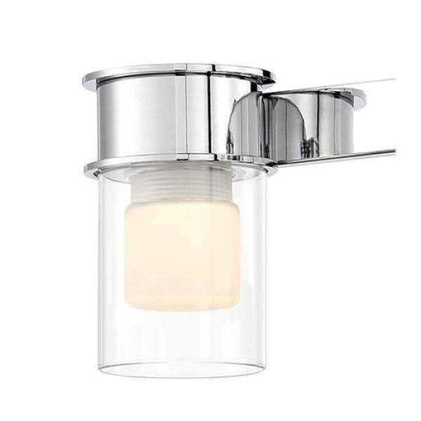 Sleek Chrome 3-Light LED Bath Vanity with Frosted Glass Shade