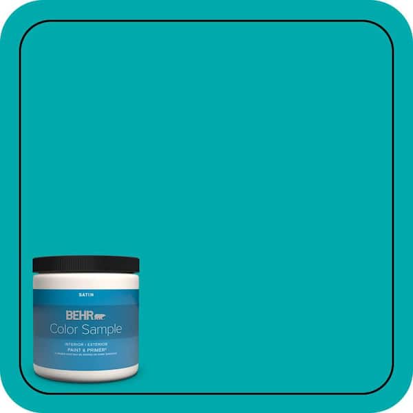 BEHR PREMIUM PLUS 8 oz. #P460-5 Fiji Satin Enamel Interior/Exterior Paint & Primer Color Sample