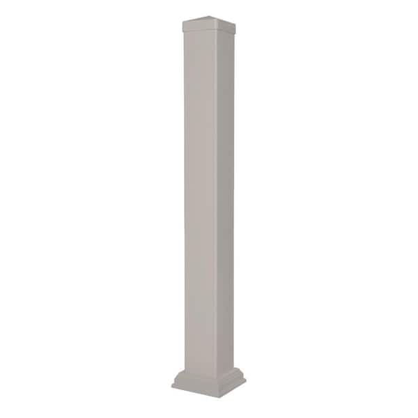 Weatherables 54 in. Vinyl Tan Railing Post Sleeve Kit