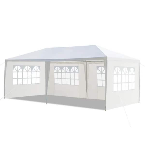 10 ft. x 20 ft. White Waterproof Party Tent with Removable Sidewalls