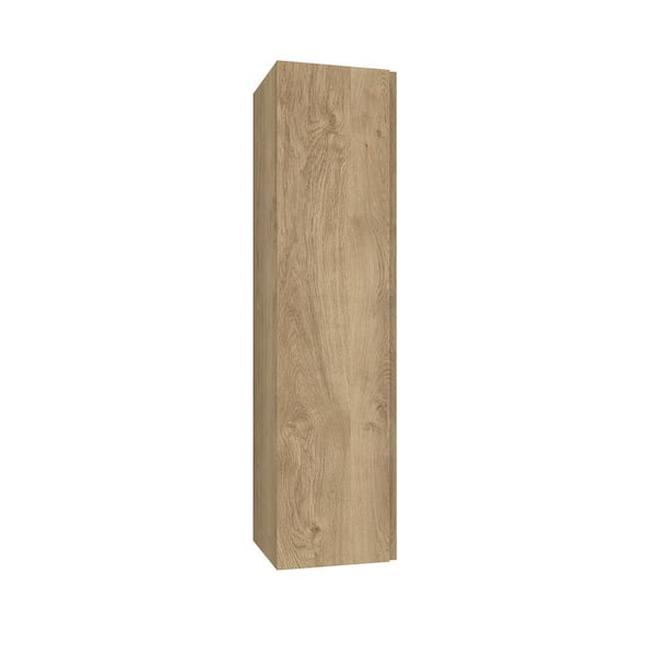 WS Bath Collections Perla 13.7 in. W x 12.5 in. D x 55 in. H Bathroom Storage Wall Cabinet in Natural Oak