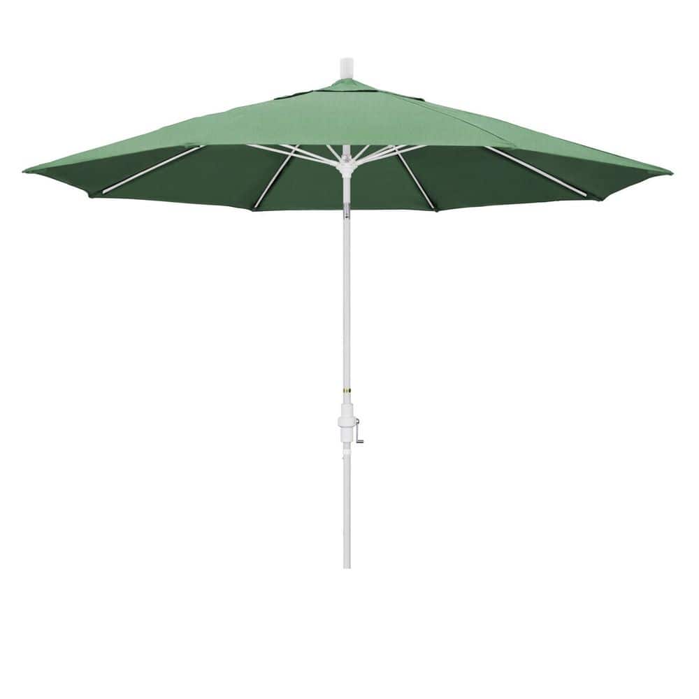 11 ft. Matted White Aluminum Market Patio Umbrella Fiberglass Ribs Collar Tilt Crank Lift in Spa Pacifica price history on PriceWatchPro