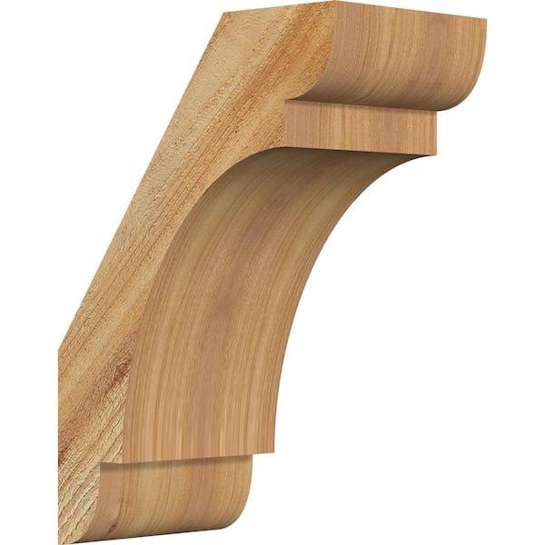 Ekena Millwork 6"W x 10"D x 14"H Olympic Rough Sawn Knee Brace, Western Red Cedar