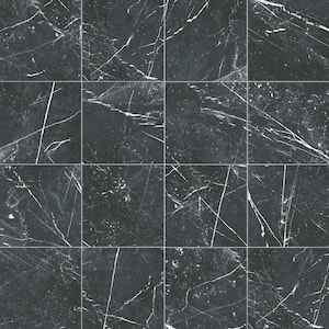 Timeless Marquina 9-3/4 in. x 9-3/4 in. Porcelain Floor and Wall Tile (10.88 sq. ft./Case)