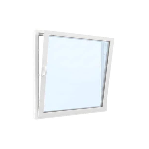 36 in. x 36 in. Elite Euro White Double-Pane Vinyl Tilt/Turn Window with Screen and Right Inward Swing
