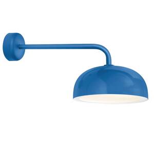 Dome 9.88 in. H 1-Light Blue Outdoor Wall Mount Sconce