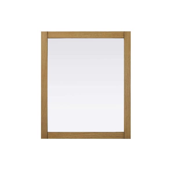 Honey Teak 30 in. W x 36 in. H Transitional Rectangle Mirror