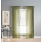 Window Elements Sage Extra Wide Rod Pocket Sheer Curtain - 56 in. W x ...