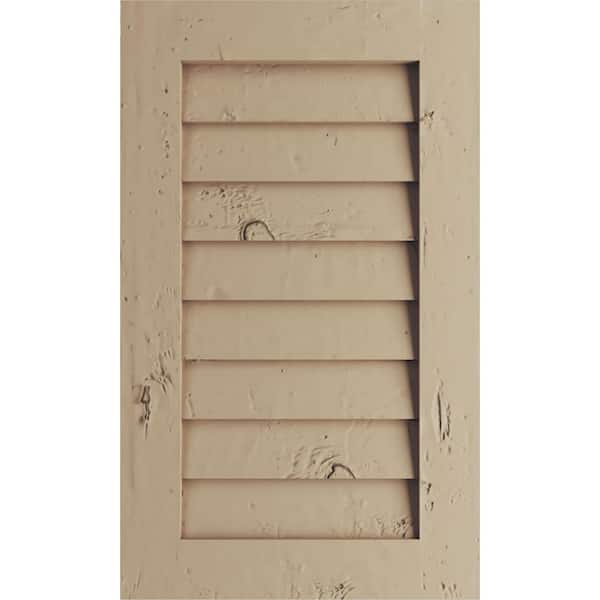 Ekena Millwork 18 in. x 24 in. Rectangular Knotty Pine Polyurethane Timberthane Faux Wood Non-Functional Paintable Gable Vent