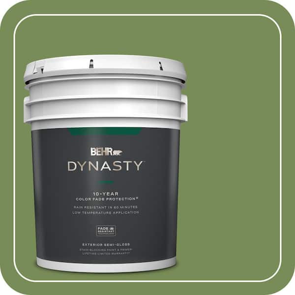 BEHR DYNASTY 5 gal. #MQ6-52 Lucky Clover Semi-Gloss Exterior Stain-Blocking Paint & Primer