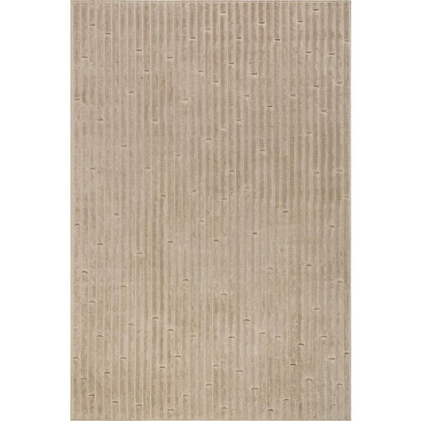 Zipporah Striped Beige 5 ft. x 8 ft. Outdoor Area Rug