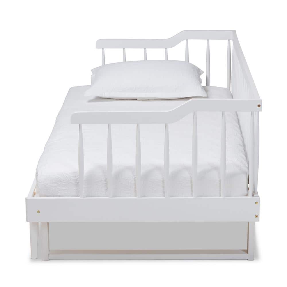 White Twin to King Expandable Wood Spindle Daybed
