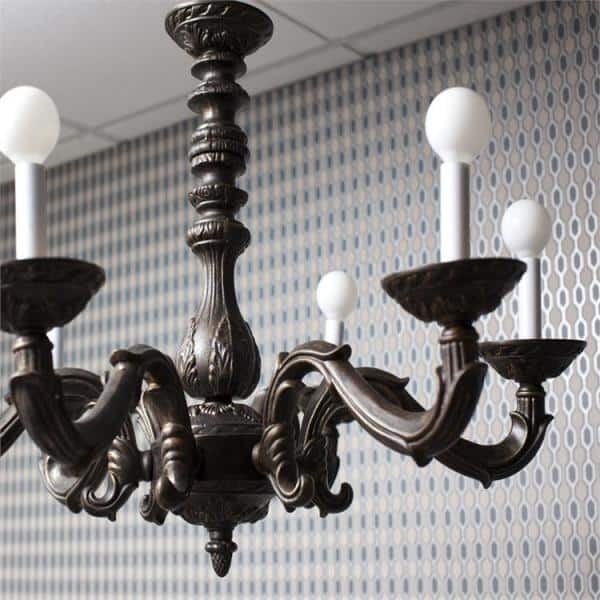 Venetian Bronze 6-Light Candle Chandelier with Crystal Accents