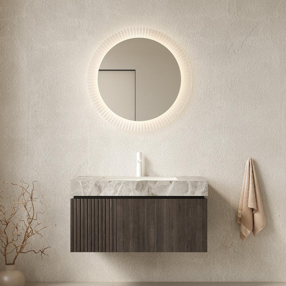 36 in.Single Sink Espresso Floating Bathroom Vanity,Stone Gray Top,White Ceramic Basin,Soft-close Door&Drawer price history on PriceWatchPro