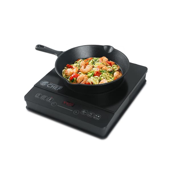Commercial CHEF 12.99 in. x 11.42 in. Electric Induction Portable Cooktop  in Black with 1 Element, 8 Power Settings CHC18MB - The Home Depot