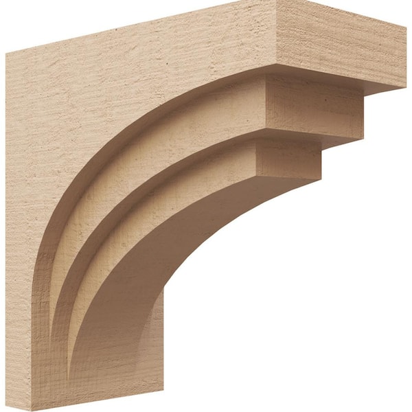 Ekena Millwork 8-in. x 16-in. x 16-in. Series 1 Classic Rockford Rough Cedar Woodgrain Timberthane Polyurethane Corbel, Primed Tan