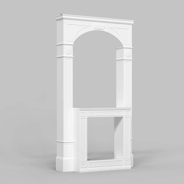 FUFU&GAGA White Wood TV Stand Entertainment Center Fits TVs up to