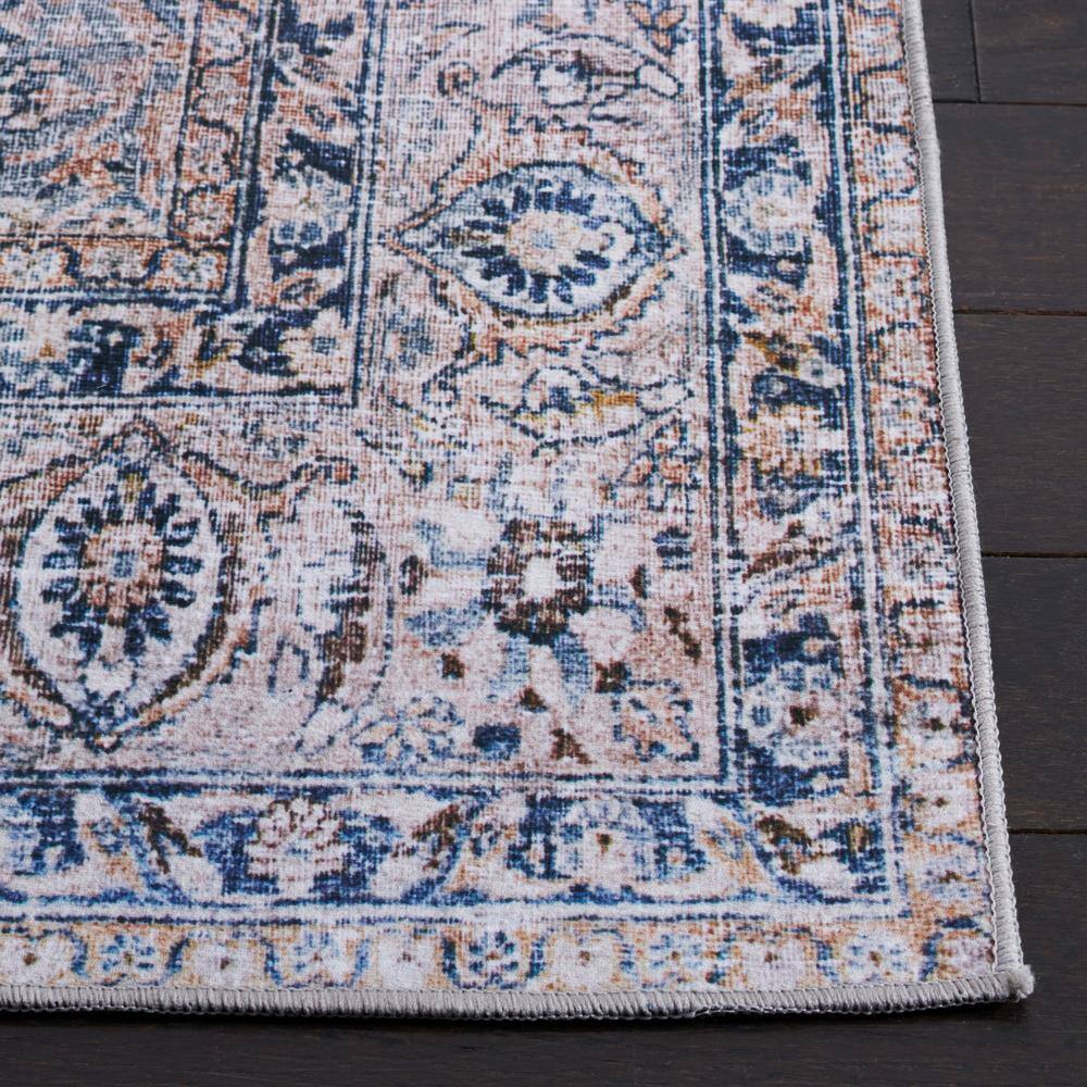 Tucson Blue Synthetic Washable Non-slip Area Rug