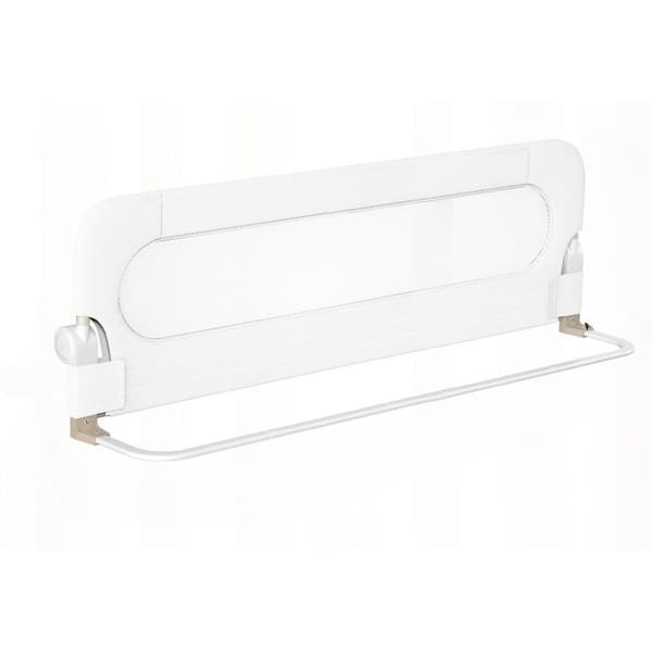 71 in. x 23.6 in. White Folding Bed Rail with Reinforced Anchor Safety System, Made of 300D oxford Fabric