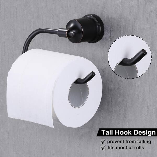 WOWOW Bathroom Toilet Paper Holder, 304 Stainless Steel Bath Toilet Tissue  Holder Wall Mount, Matte Black 4030301B-HD - The Home Depot