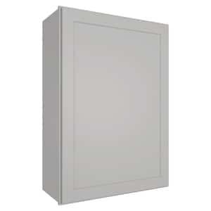 18 in. W x 12 in. D x 42 in. H in Shaker Dove Plywood Ready to Assemble Wall Cabinet 1-Door 3-Shelves Kitchen Cabinet