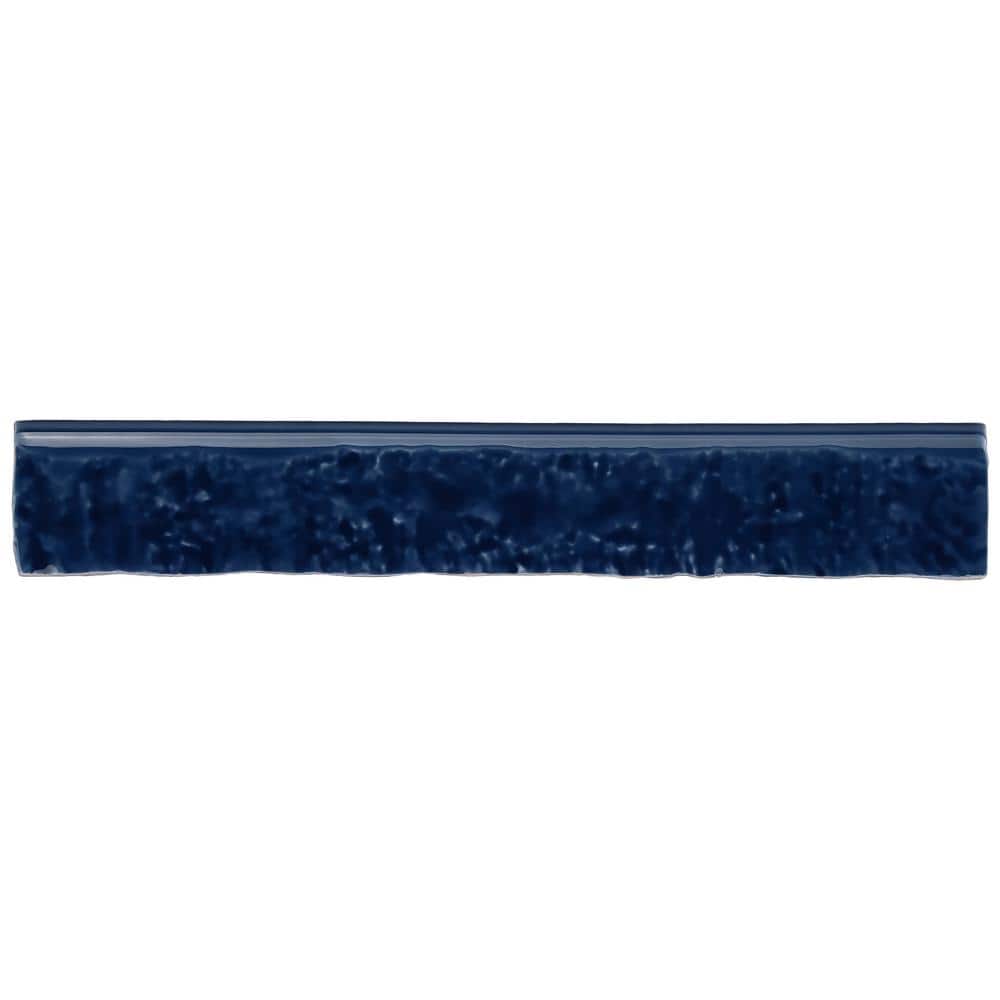 Virtuo Marine Blue 1.45 in. x 9.21 in. Polished Crackled Ceramic Bullnose Tile Trim price history on PriceWatchPro