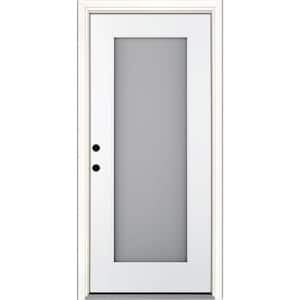 Smart Glass 36 in. x 80 in. Right Hand Inswing 1-Lite Smooth Unfinished Fiberglass Prehung Front Door