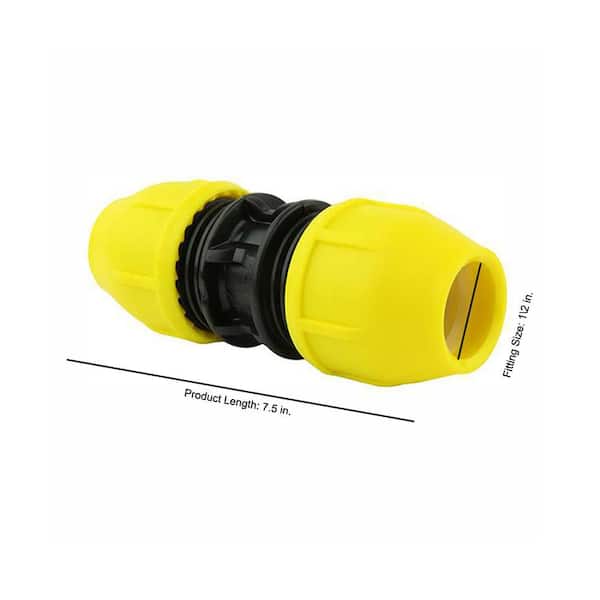 HOME-FLEX 1/2 in. IPS DR The 18-429-005 Yellow Underground Home Depot Gas Coupler Pipe 9.3 - Poly