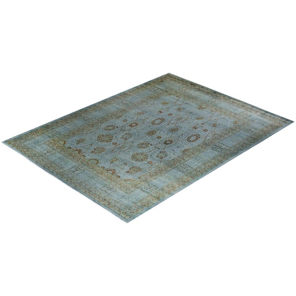 Overdyed Gray 9 ft. 4 in. x 12 ft. 4 in. Wool Indoor Area Rug