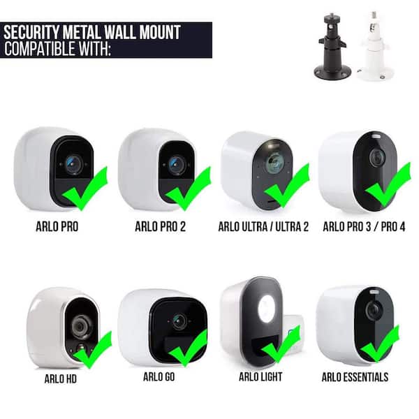 Adjustable Indoor and Outdoor Wall Mount for Arlo Cikuso Security Camera Wall Mount Arlo Pro 2 and Other Compatible Models Black Arlo Pro 4 set