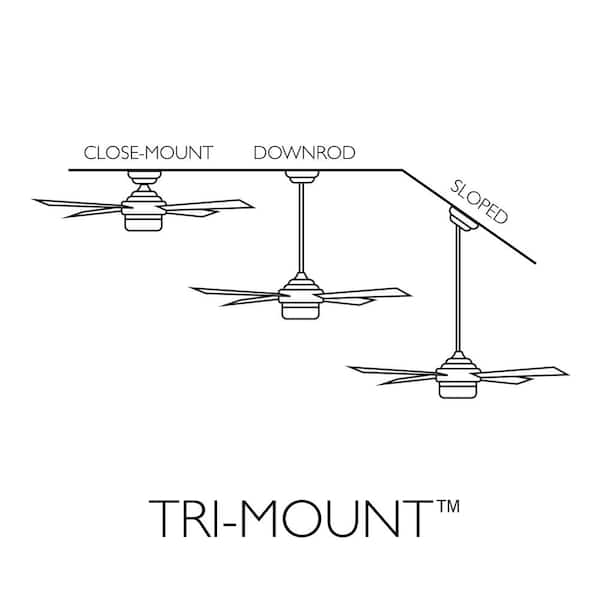 Treviento 52 in. Indoor Satin Nickel LED Ceiling Fan with Light with Wall Control