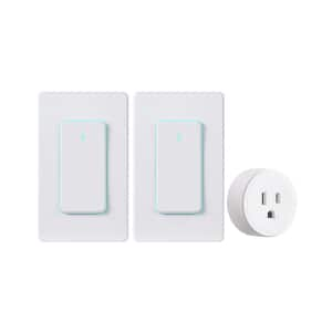 15A/1500W Wireless Remote Control Programmable Outlet Plug IP66 Waterproof with 2 Switches