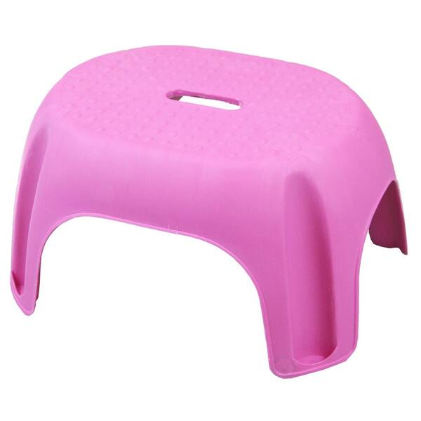 Basicwise 8.5 in. H Pink Plastic Step Stool