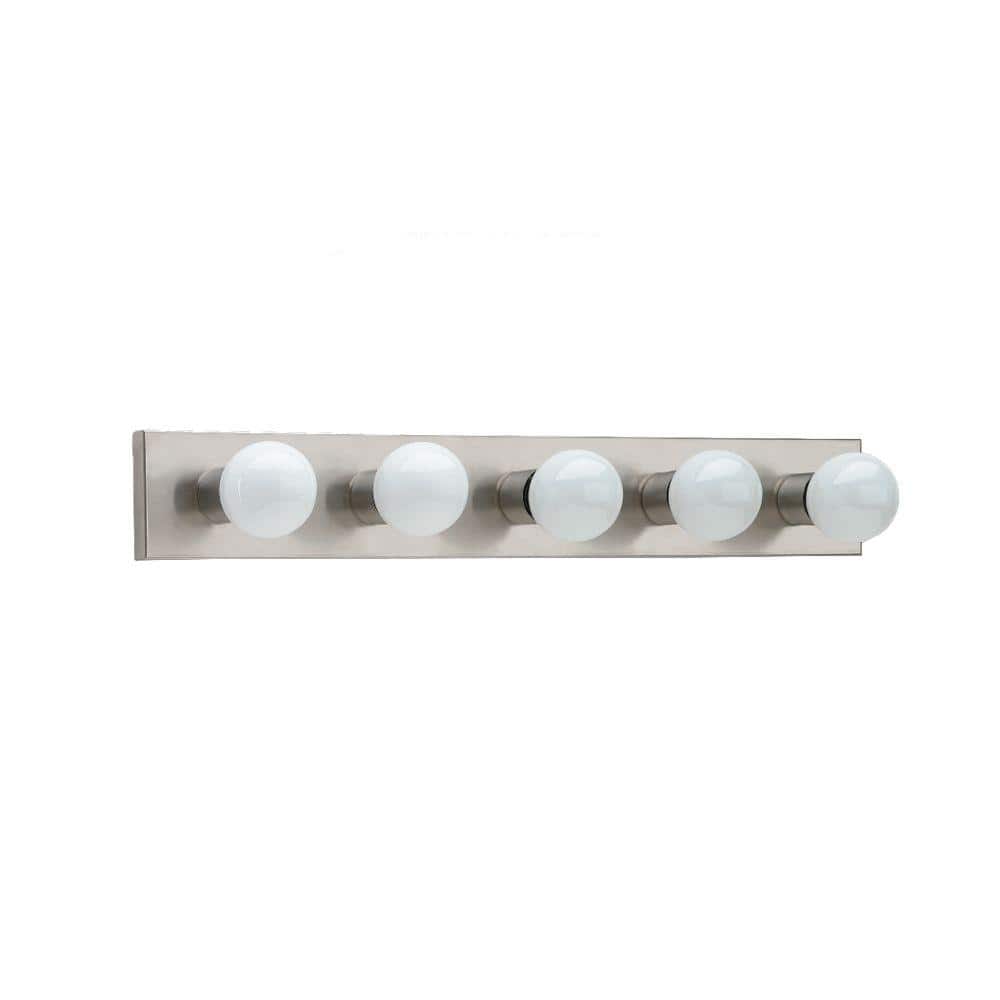 Brushed Stainless Steel 5-Light Dimmable Vanity Fixture
