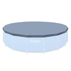 20 ft. x 20 ft. Round Gray for Above Ground Pool Frame Pool Safety Cover with String Lock, Accessory Only
