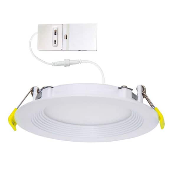 4 in. Adjustable CCT Aluminium Housing Non-IC Rated Dimmable Indoor Outdoor Integrated LED Recessed Baffle Trim