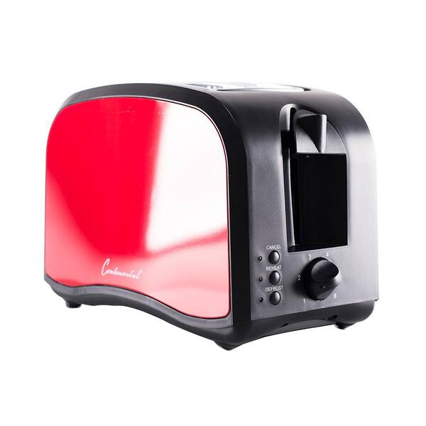 Continental Electric 2-Slice Metallic Red Cool Touch Toaster